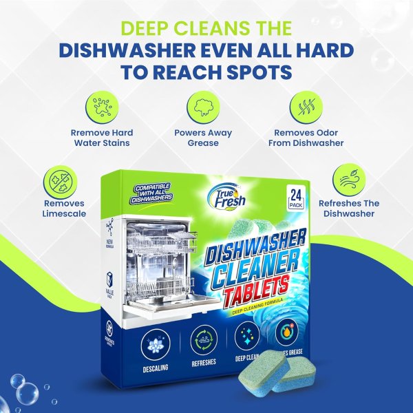 True Fresh Dishwasher Cleaner Tablets 24-Pack