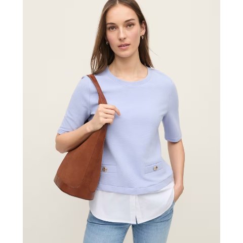 Ann TaylorLayered Mixed Media Top