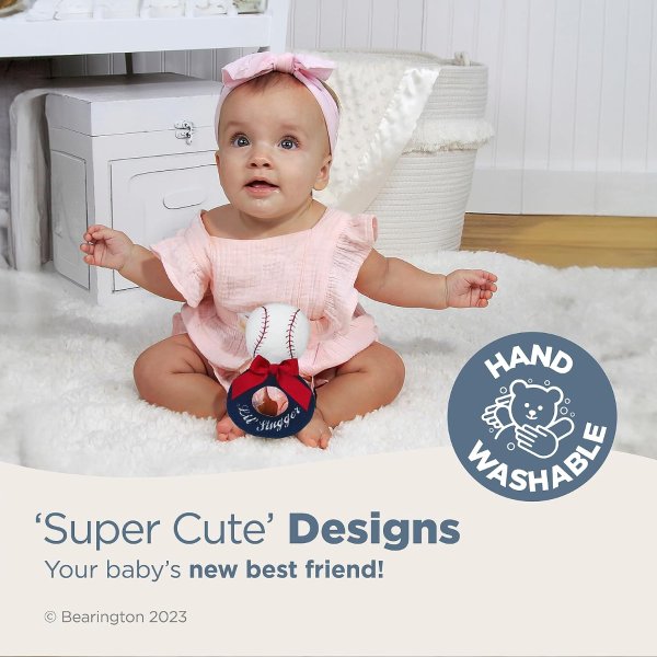 Bearington Baby Lil’ Slugger 棒球安抚摇铃 5.5英寸
