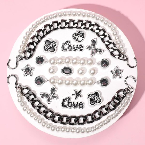 Pearl Shoe Chain 20 Pieces Women's Accessories