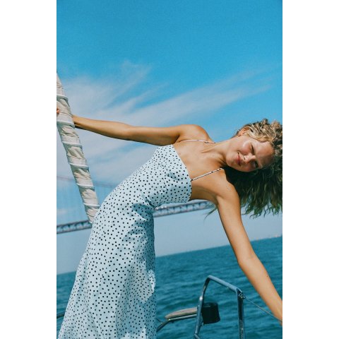ZaraPolka Dot Halter Midi Dress