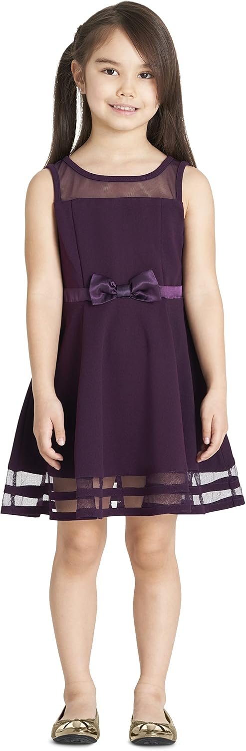 Girls' Sleeveless Party Dress Round Neck