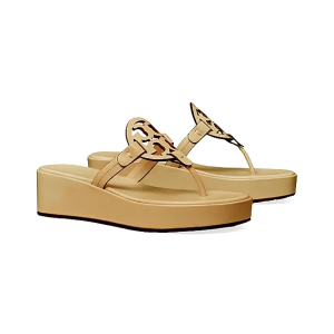 Tory Burch Miller 真皮坡跟凉鞋