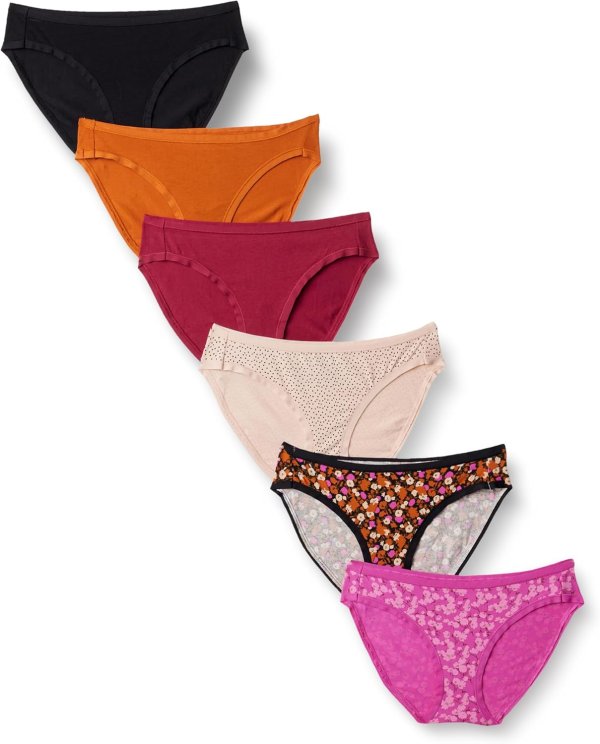 Amazon Essentials Women's Cotton Spandex Bikini Briefs