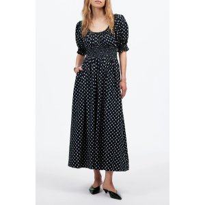 Madewell Shibori Dot 女士中长连衣裙