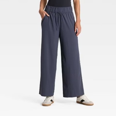 All In Motion Women s High-Rise Wide Leg Pants XS Navy Blue