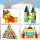 OugerToy Magnetic Tiles 32-Pack Rainbow Transparent Windows