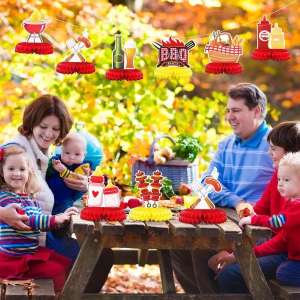 BBQ Honeycomb Centerpieces 9 Pieces
