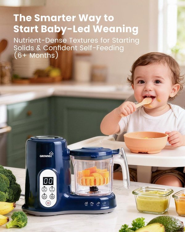 Grownsy Baby Food Maker Dark Blue