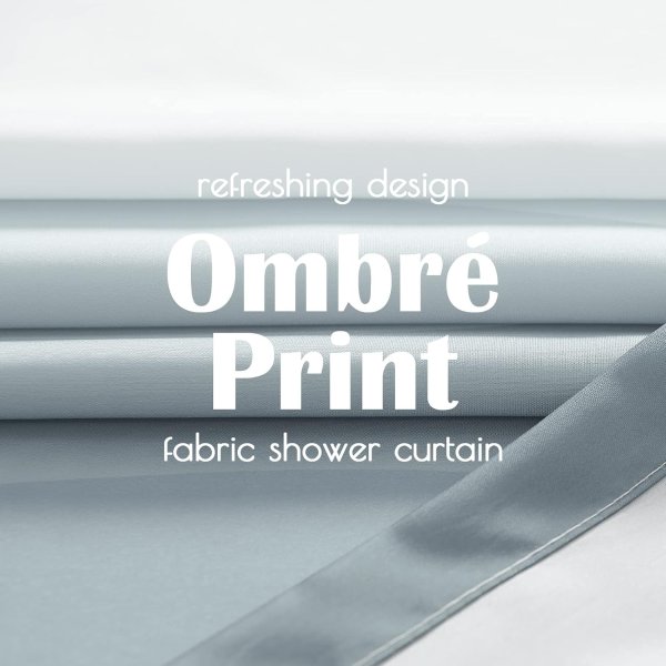 jinchan Ombre Grey Shower Curtain 70x72 Inches