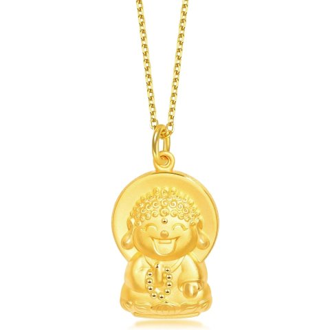 CHOW SANG SANG 24K Gold Buddha Pendant 91003P 6.36g