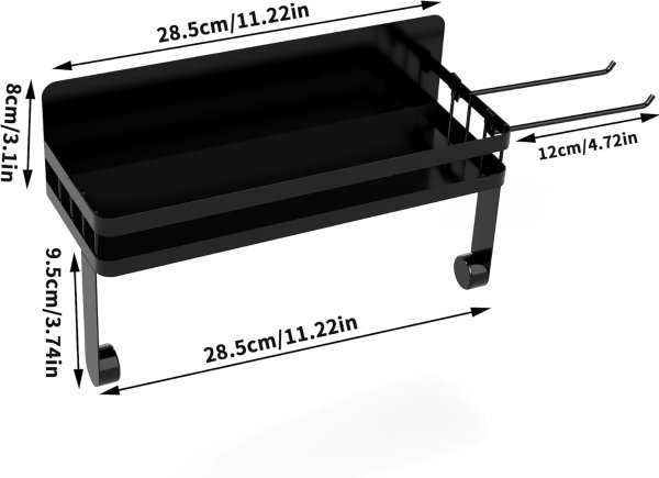 YIGII Black Magnetic Paper Towel Holder 2 Hooks