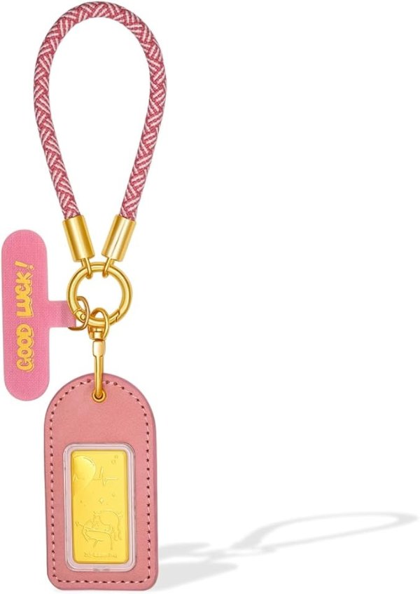999.9 24K Solid Gold Rectangle Pendant Keychain