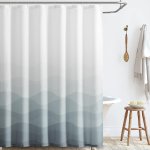jinchan 灰色渐变浴帘 70x72英寸