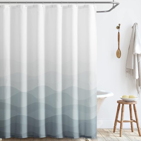 jinchan Ombre Grey Shower Curtain 70x72 Inches