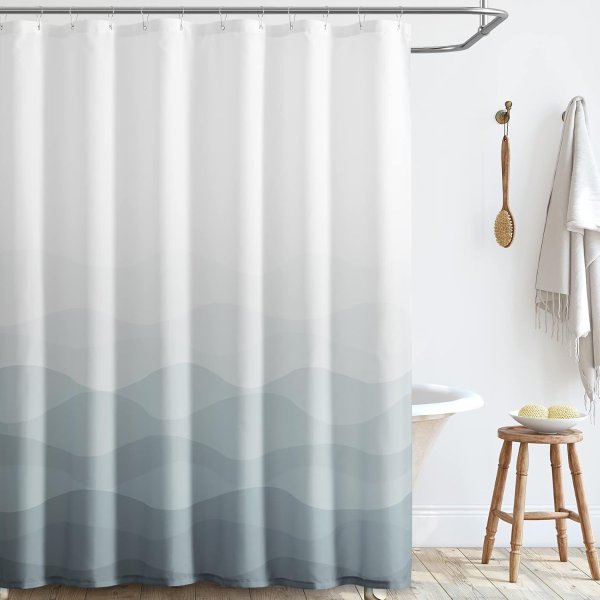 jinchan Ombre Grey Shower Curtain 70x72 Inches