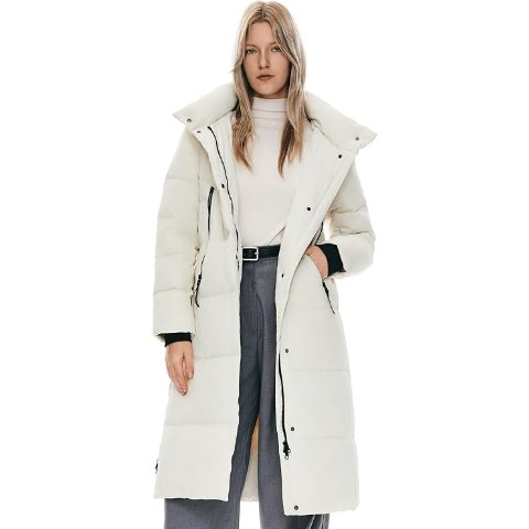 OrolayWomen s Thickened Long Down Jacket Hooded Zipper