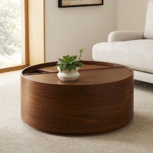 west elm 圆形储物咖啡桌 36英寸