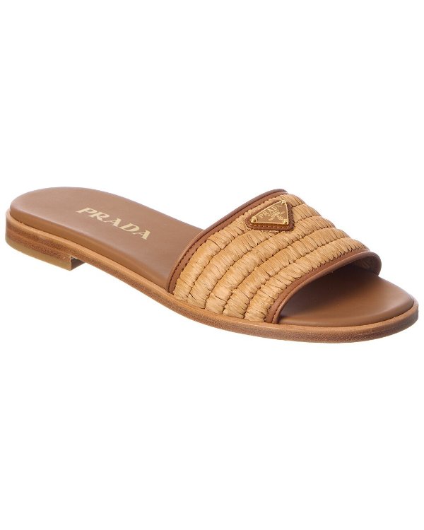 Raffia Leather Sandal