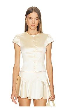 LOBA Ella Satin Top Barely Pink