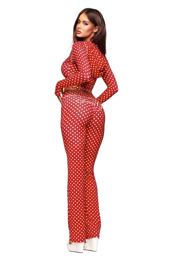 Blare Women's Red Polka Dot Trackpant