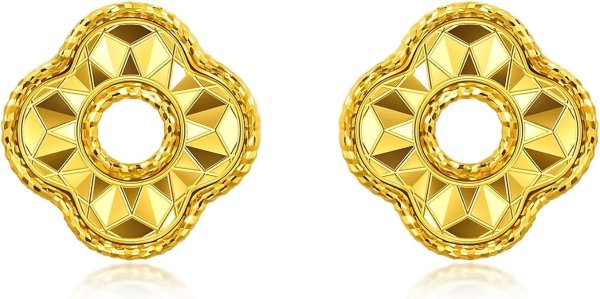 CHOW SANG SANG 999 Gold Four-leaf Flower Earrings 96230E
