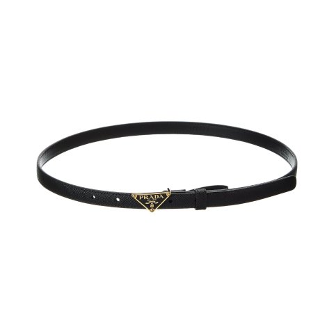 Saffiano Leather Belt Logo