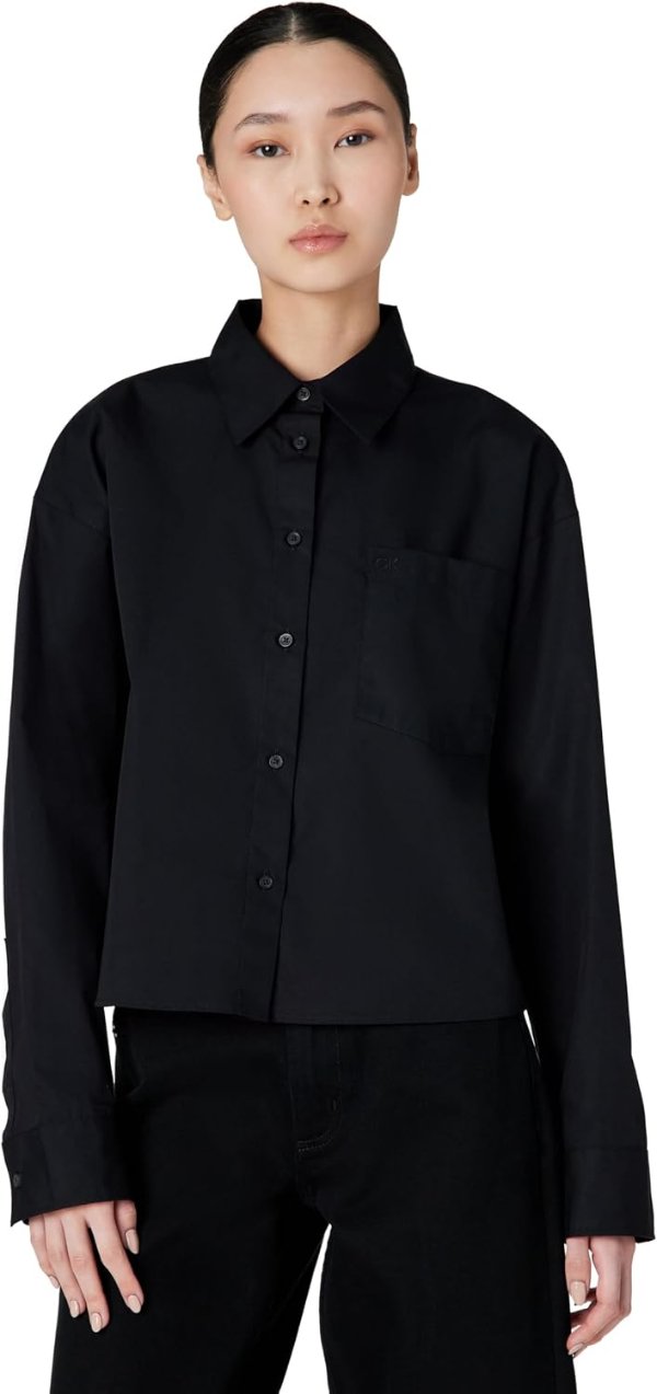 Calvin Klein Women’s Cotton Cropped Shirt