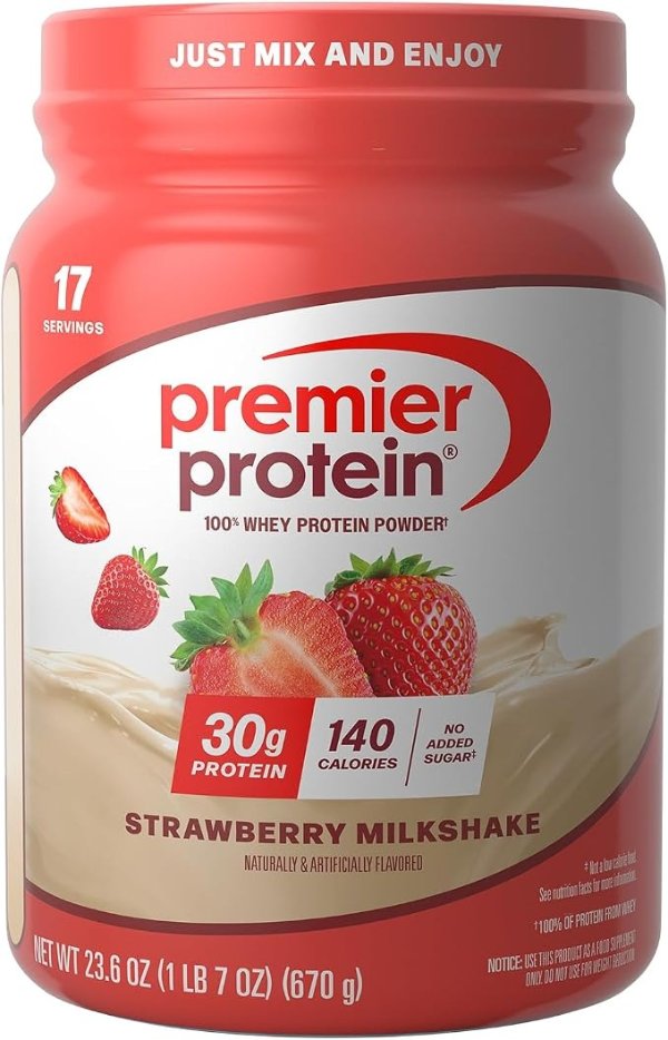 Premier Whey Protein Powder Strawberry 30g Protein 24.5oz