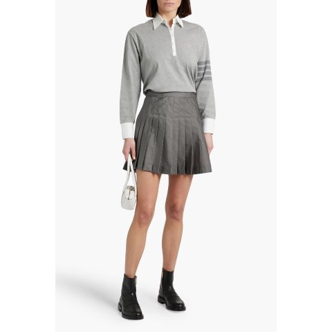 Pleated Ripstop Mini Skirt