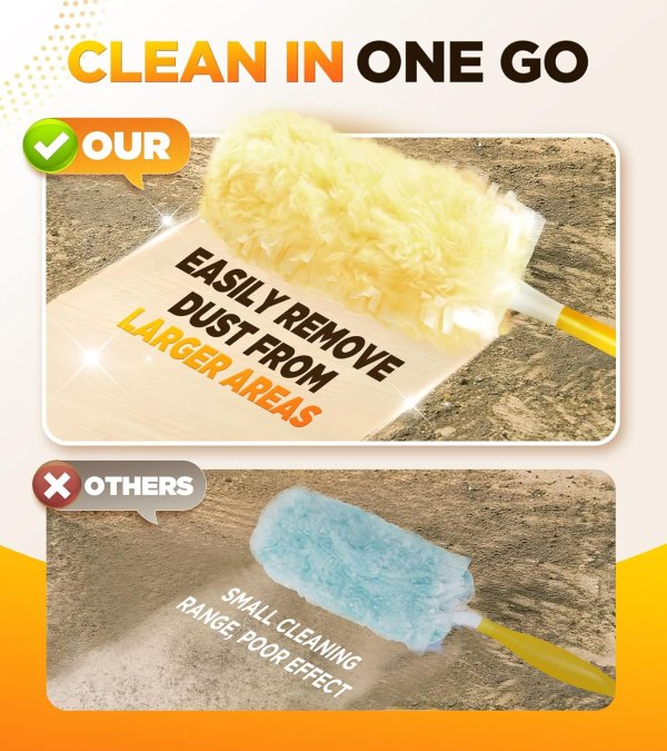 REKOPI Swiffer Heavy Duty Duster Refills Large Size 60 Count Yellow