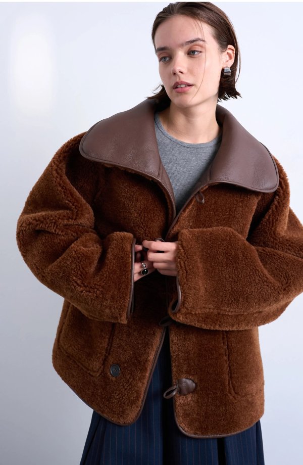 Nordstromrack 女士仿羊羔毛可逆外套
