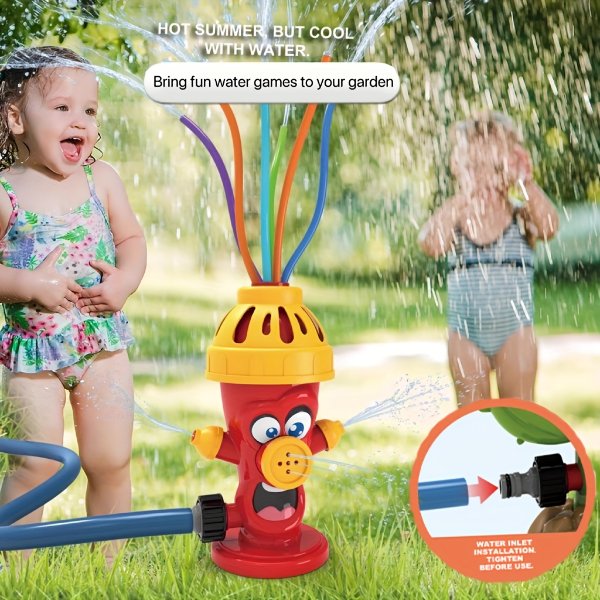 Fire Hydrant Rotating Sprinkler Water Hose Connection Toy
