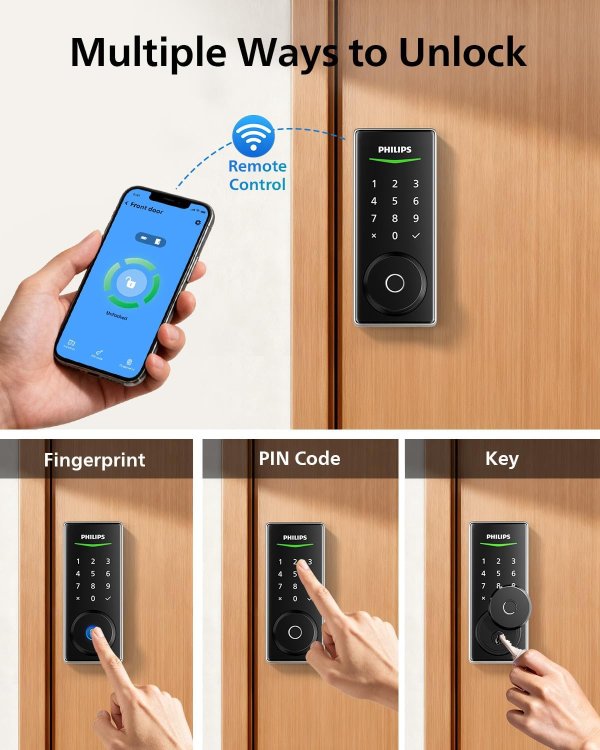 WiFi Smart Door Lock Fingerprint Nickel