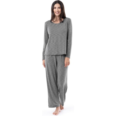 Women s Long Sleeve Tee and Pant 2 Piece Sleep Pajama Set
