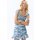  Blue Floral Ruffle-Trimmed Dress