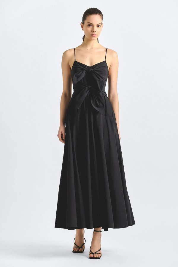 Derek Lam Unity Tie Front Dress Black