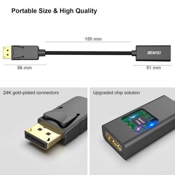 BENFEI DisplayPort转HDMI适配器 4K金属款