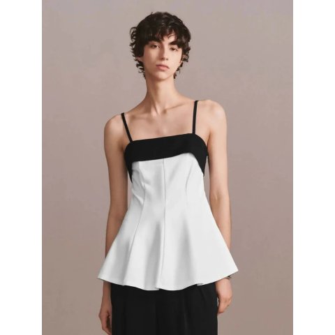 URBAN REVIVO Contrast Strappy Skinny-Fit Shirts