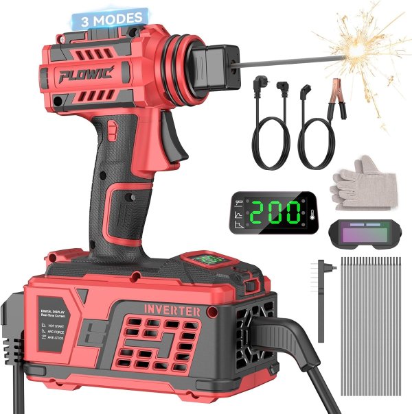 Portable Welding Machine 200A Red 110V