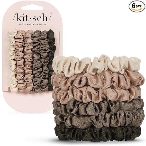  Ultra-Petite Satin Scrunchies 6 Pack