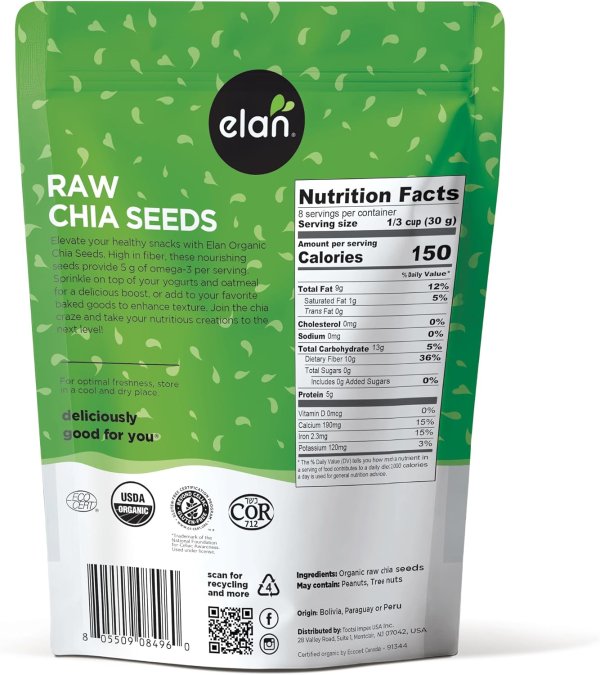 Elan Black Chia Seeds 8.8 oz