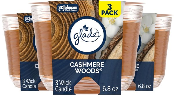 Cashmere Woods 3芯香薰蜡烛 6.8盎司 3只装
