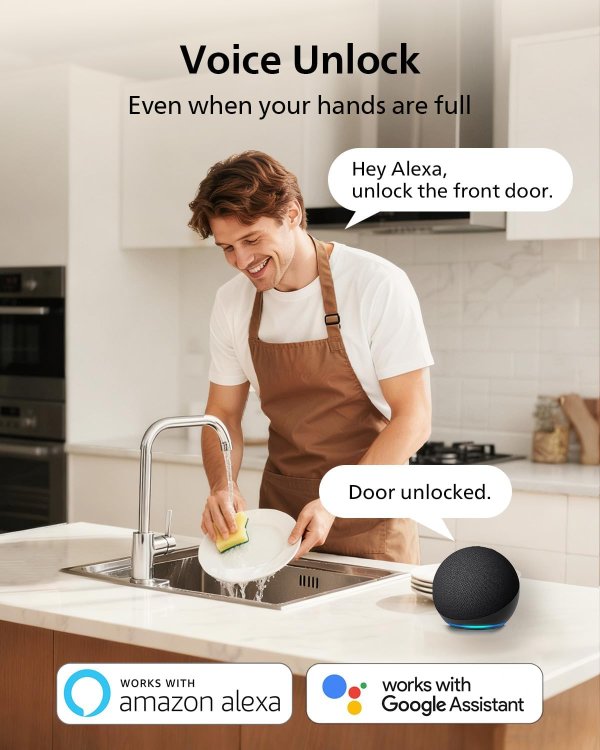 WiFi Smart Door Lock Fingerprint Nickel