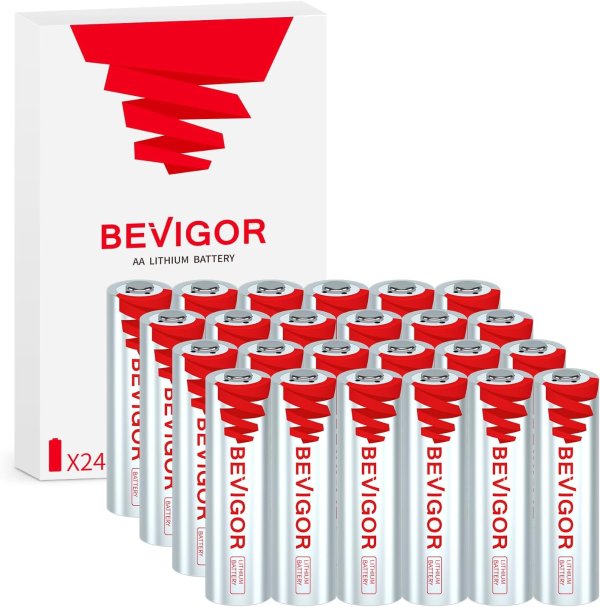 BEVIGOR Lithium AA Batteries 1.5V 24-Pack