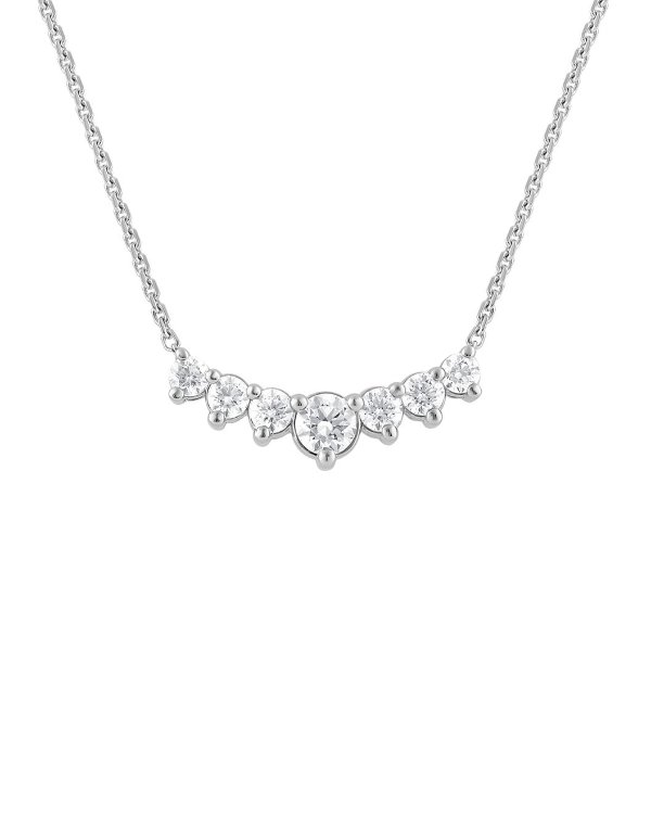 Silver Lab-Grown Diamond Necklace 1.05 ct