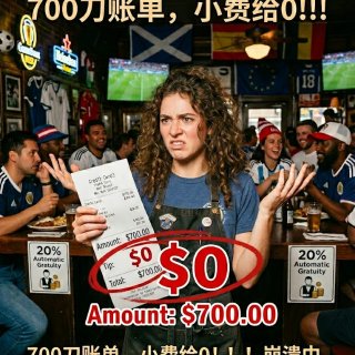 账单$700小费给$0！世界杯外国游客逼...