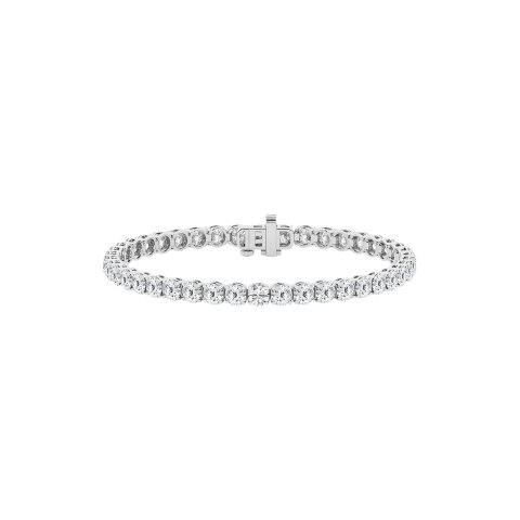 Silver Lab-Grown Diamond Tennis Bracelet 7 ct