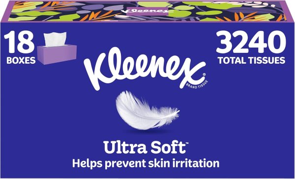 Kleenex Ultra Soft 3-Ply Facial Tissues 18 Boxes