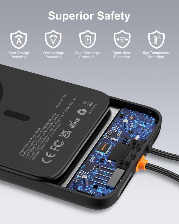 AsperX 磁吸移动电源 10000mAh 黑色